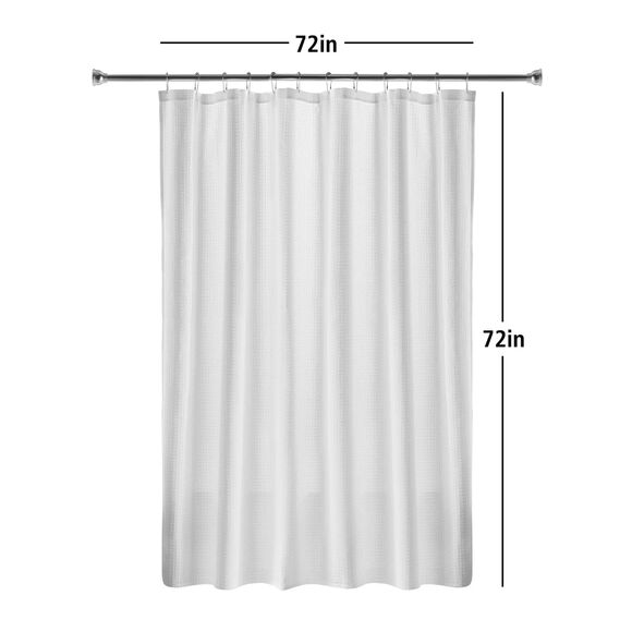 Eco-Basics Shower Set – White 72" x 72" 2 Piece Set, Embossed Curtain with Peva - Picture 5 of 12